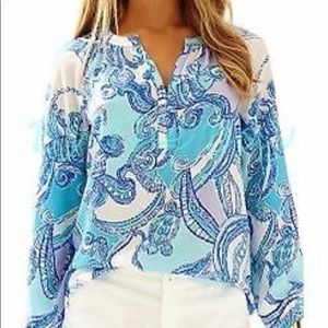 Lilly Pulitzer Elsie Silk Top - “Test The Water”